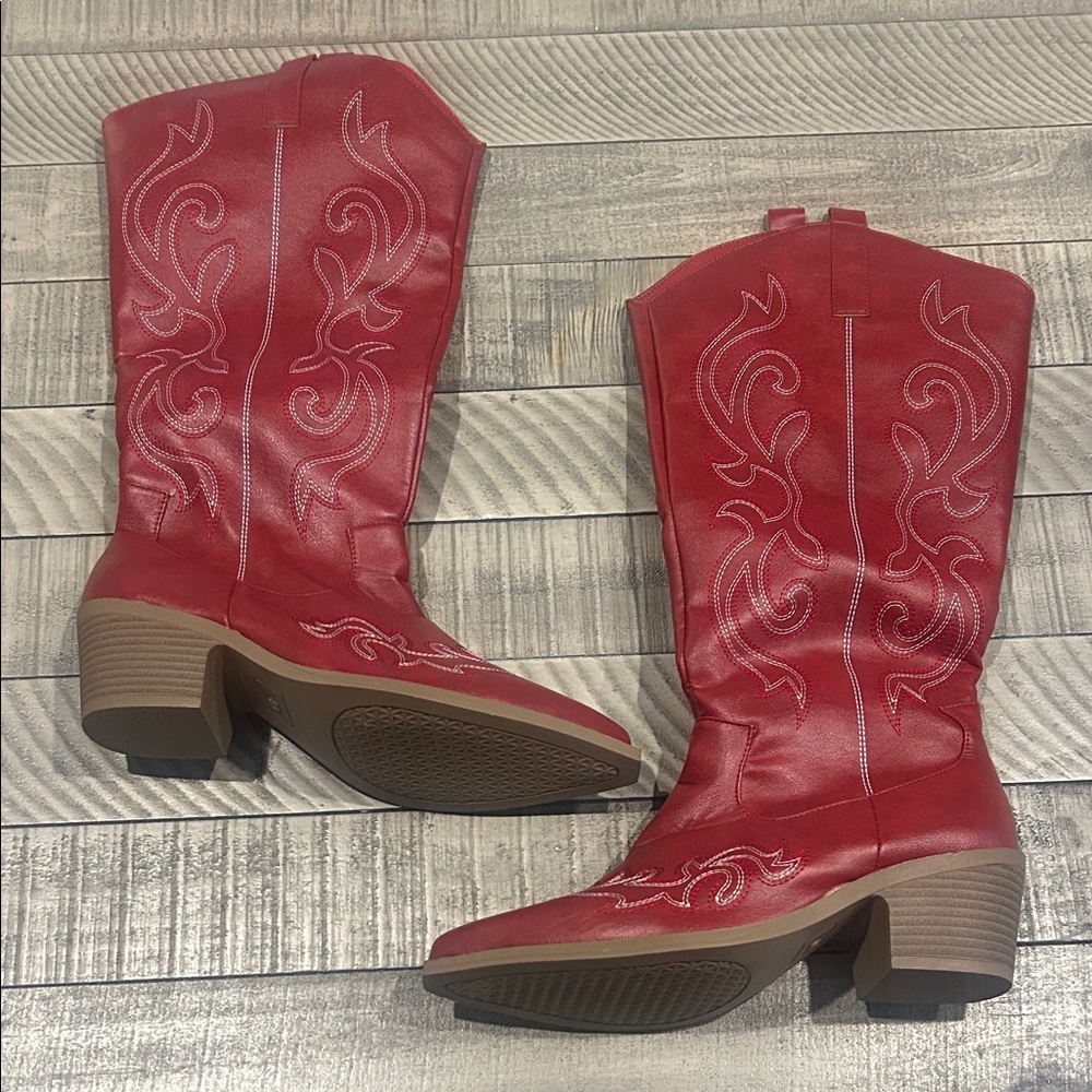 Scarlet Embroidered Heeled Boots